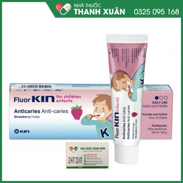 Kem đánh răng Fluorkin For Children làm sạch răng, sạch mảng bám